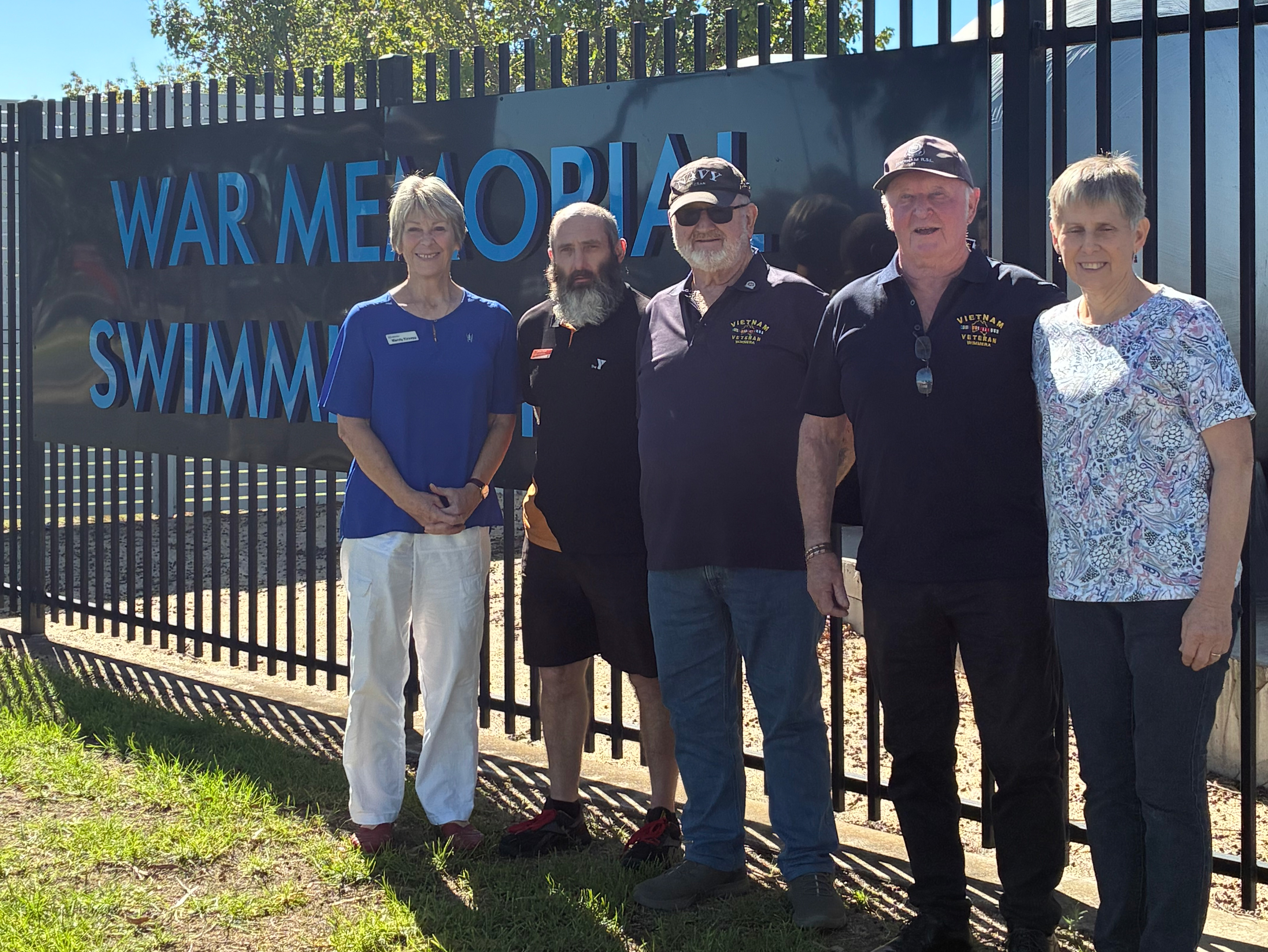 Community members stood by the gates of the Horsham War Memorial