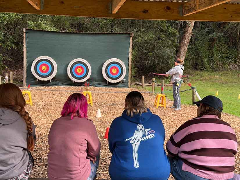 People waiting for archery
