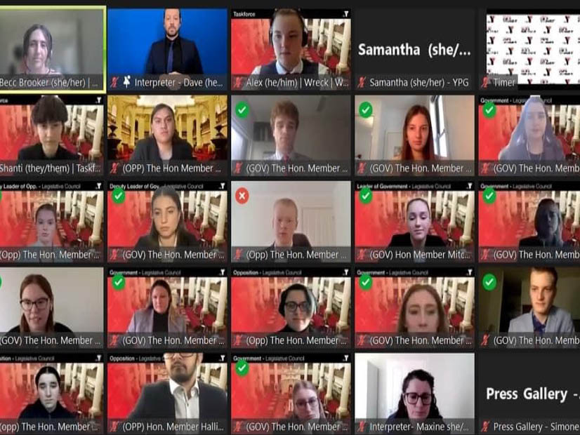 YMCA virtual youth parliament Victoria legislative council voting online to pass a bill.