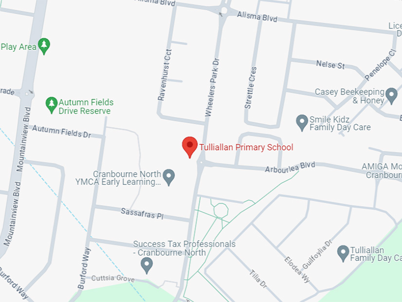 Cranbourne North Tulliallan facility hire location map