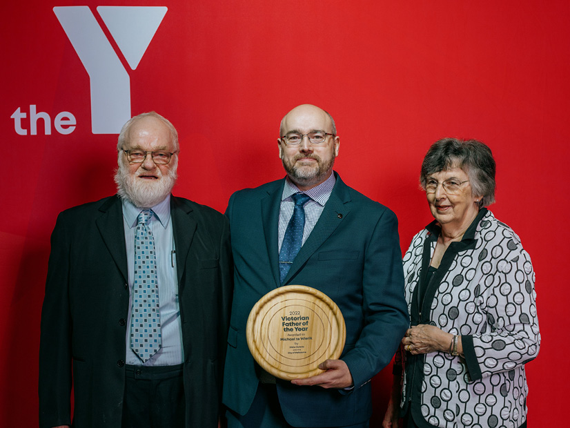 2022 Victorian Father of the Year Michael te Wierik with his two parents