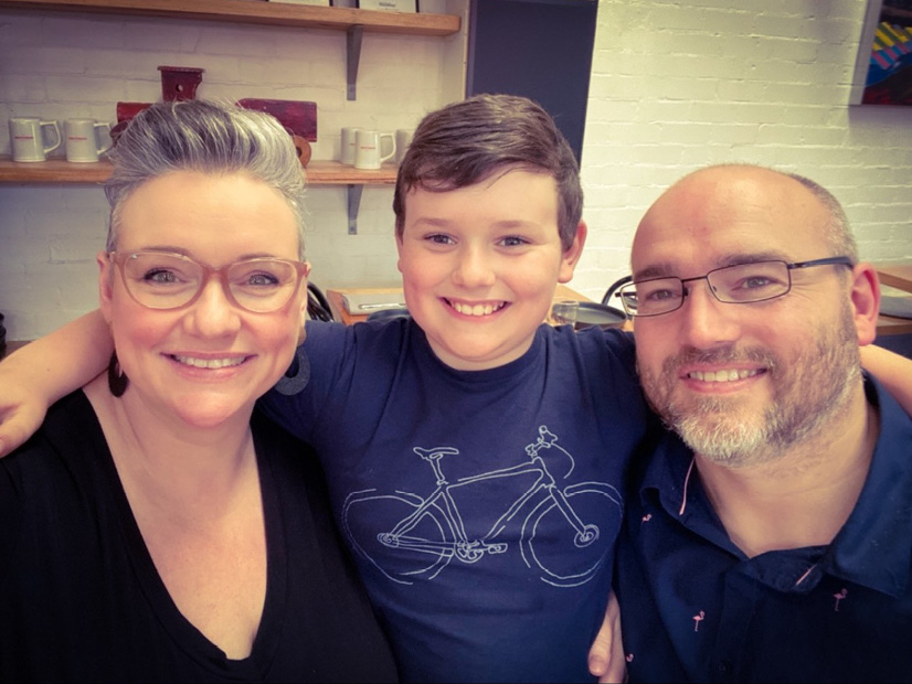 2022 Victorian Father of the Year Michael te Wierik with his wife Fiona and son Lochie