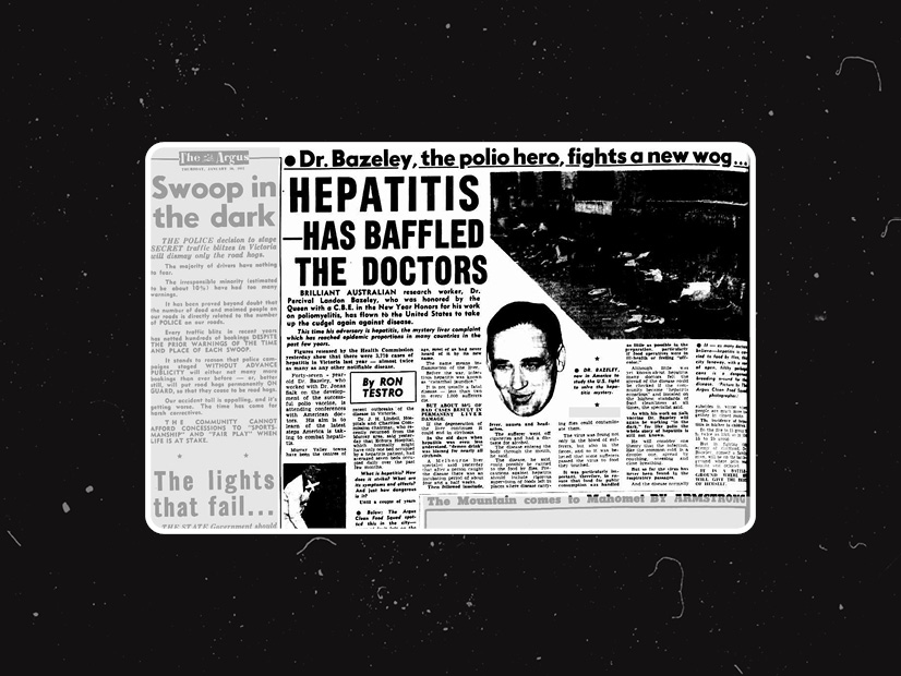 An archival newspaper clipping featuring Dr Percival Bazeley
